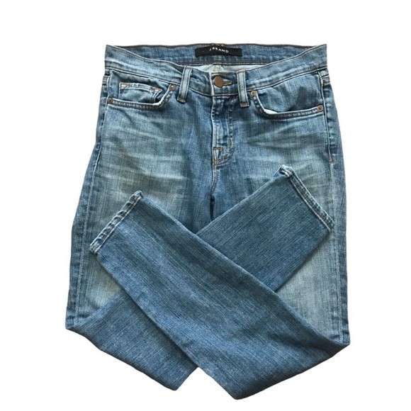 J Brand Bliss Ankle Zip Medium Wash Denim Blue Jeans Skinny Pants Mid Rise Sz 25 - Picture 3 of 9
